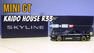 DIECAST KAIDO PALING GOOD LOOKING, MINI GT KAIDO HOUSE NISSAN SKYLINE GTR R33 PURPLE