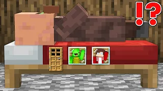 How JJ And Mikey Built a House Inside Villager's BED - in Minecraft Maizen