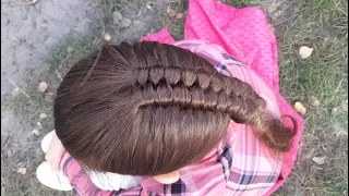 Dutch infinity braid. Updo hairstyle.