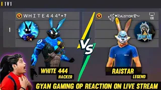 RAISTAR VS WHITE 444 || 1V1 INDIA ONE TAP KING VS MENA ONE TAP KING GYAN GAMING OP REACTION