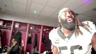 Inside the Saints Locker Room Postgame after Win at New England Patriots | New Orleans Saints