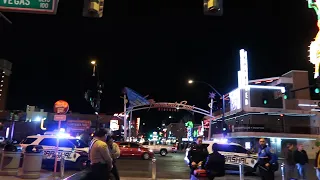 DOWNTOWN FREMONT STREET LAS VEGAS AFTER MIDNIGHT JANUARY 2020