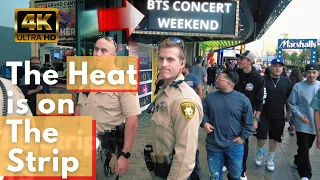 Las Vegas Strip walk - BTS concert weekend [4K]