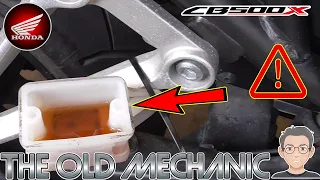 Honda CB500X REAR BRAKE FLUID CHANGE  👨‍🔧---🏍  HINTS AND TIPS