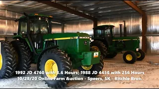 1992 John Deere 4760 with 3.6 Hours and 1988 John Deere 4450 with 256 Hours For Sale at Auction