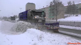 Snow Plows At Work During Heavy Snowfall