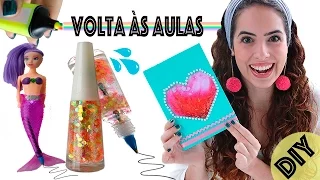DIYs VOLTA ÀS AULAS: CANETA ESMALTE, CADERNO LÍQUIDO, etc... | Paula Stephânia