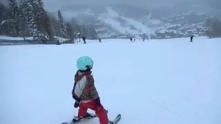 My first ski run with Juliette (4 years) Beaver Creek