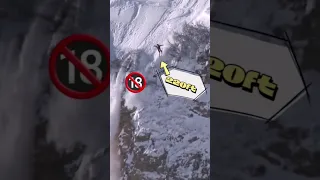 Julian Carr does the impossible 👀 Stupid Big Cliff Drop Jump WTF🔥 #skiing #jump #shorts #drop #cliff