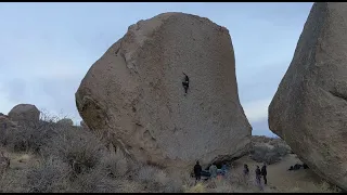 First Ascent of Too Tall to Fall - V10