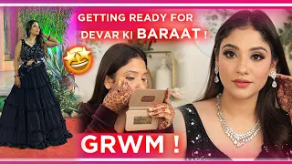 "Slaying in Black: Watch Me Get Ready in a Stunning Lehenga!" || real makeup 🖤🖤