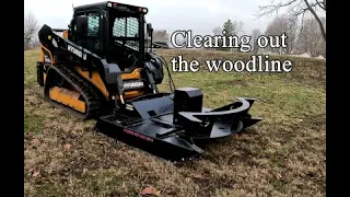 Clearing Brush with the Hyundai HT100V and a Rut Brush Cutter