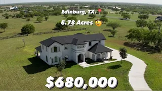 EDINBURG TX | 5.78 ACRES | 4 BEDS | 3.5+ BATHS | 3,985 SQ FT | 3 CAR GARAGE | $680,000.00