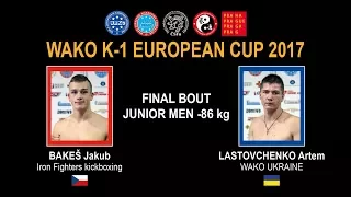 WAKO K-1 EUROPEAN CUP 2017 - FINAL BOUT JUNIOR MEN -86 kg