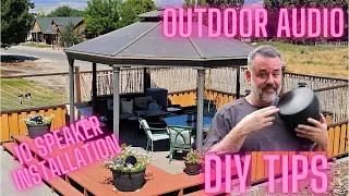 Outdoor Audio Gazebo Installation - DIY Tips - 8 Speakers & 2 10" Subs - Wireless Controlled