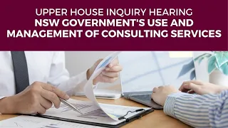 Public hearing - PAWC - NSW Government's use and management of consulting services- 6 September 2023