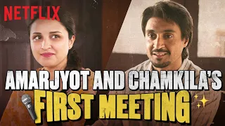 Diljit Dosanjh & Parineeti Chopra’s HEARTWARMING First Meeting 🥺❤️#AmarSinghChamkila