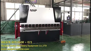 Nanjing Weipu Machine WC67K 63T/2500 CNC Press Brake Machine With E21 Display
