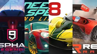 Asphalt 9 vs NFS no limits vs Asphalt 8 vs Rebel Racing...🏎️🏎️🚓🚓