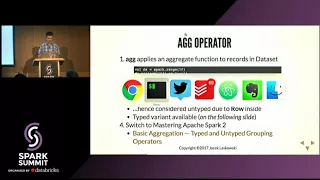 From Basic to Advanced Aggregate Operators in Apache Spark SQL 2 2 by Examples with Jacek Laskowski