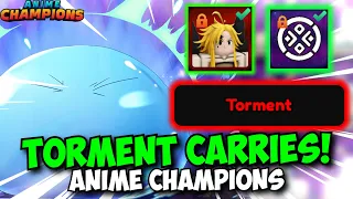[ALL CODES] TORMENT RAID + Dungeon CARRIES in Anime Champions! ASTRAL & Rune Farming!