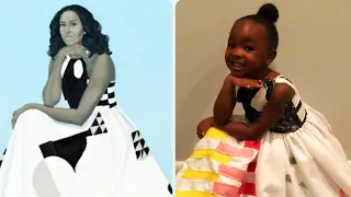 Toddler in Awe of Michelle Obama's Portrait Dresses Up as Her for Halloween