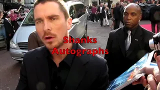 Christian Bale Signing Autographs At London Dark knight Premiere