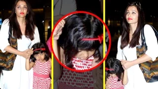 Aaradhya Bachchan Gets Scared, Spotted With Aishwarya Rai At Mumbai Airport | Dubai Vacation