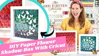 DIY Rolled Paper Flower Shadow Box With Cricut: How to add vinyl to the front of your shadow box