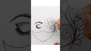 A Girl Wearing a Mask - Pencil Sketch || How to draw a girl || Maskeli bir kız nasıl çizilir