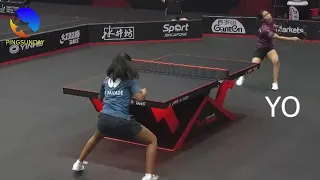What is the rule if a player shouts or talks during a table tennis rally?