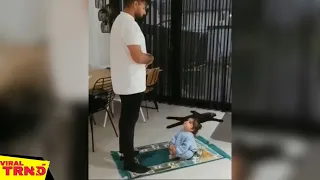Baby Fun with his Father in Pray Namaz Mashallah