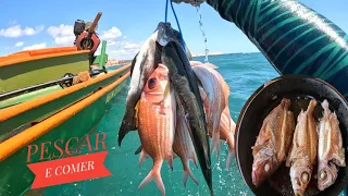 FUI PESCAR OS PEIXES PARA O ALMOÇO E COMI - PESCA SUB ( CATCH AND COOK)