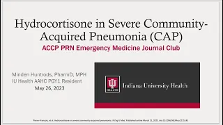 Hydrocortisone in Severe Community-Acquired Pneumonia