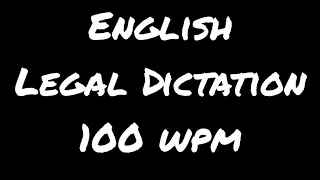 Legal Dictation 59 100 wpm #steno