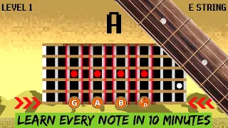 FRETBOARD MEMORIZATION GAME 🎮 LEARN ALL THE NOTES on a GUITAR FRETBOARD in 10 MINUTES