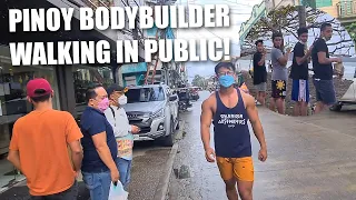 PINOY BODYBUILDER WALKING IN PUBLIC | GRABE REACTIONS NILA!