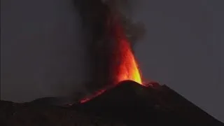 Italy's Mount Etna volcano erupts sending lava and ash into sky