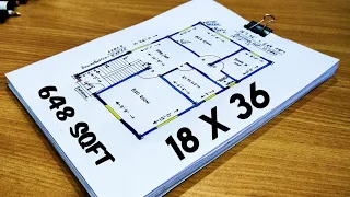 18 x 36 sqft house design II 18 x 36 ghar ka naksha II 18 x 36 house plan