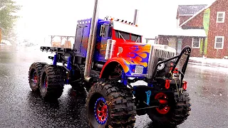 TURBO FUSiON 6x6x6 OPTiMUS OVERKiLL OFF ROAD SEMi BUSH Truck Build | RC ADVENTURES