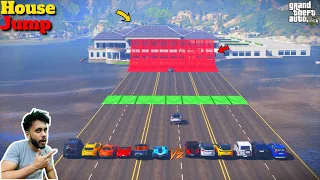 Indian Cars Vs Super Cars House Jump Challenge GTA 5