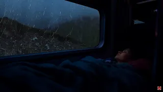 24 Hours of Relaxation With the Sound of Heavy Rain on the Window on a Night Train