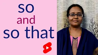 'so' and 'so that' - What's the difference?| #shorts | English with Vennila