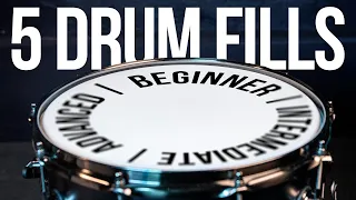 5 DRUM FILLS - Beginner | Intermediate | Advanced - Free Drum Lesson