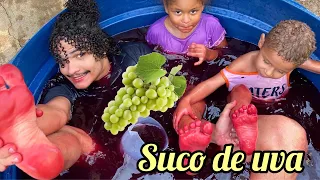 ENCHI A CAIXA D’ÁGUA COM SUCO DE UVA 😱🍇