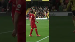 👑 Liverpool’s away end reacts to Mo Salah’s goal at Watford.