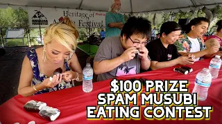 $100 CASH PRIZE SPAM MUSUBI EATING CONTEST at Heritage of Aloha Festival!! #RainaisCrazy