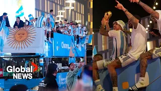 Argentina's World Cup champions hold victory parade in Qatar