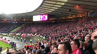 Aberdeen fans celebrate Bojan Miovski goal. Aberdeen v Rangers League Cup semi final 15/01/23