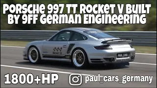 1800 HP 9ff Porsche 997 TT Rocket IV acceleration & bang bang